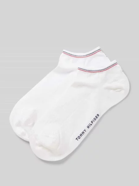 Krótkie skarpety z nadrukiem z logo w zestawie 2 szt. Tommy Hilfiger białe