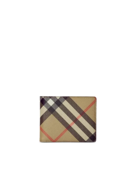 Portfel Burberry z nadrukiem skórzany beżowy