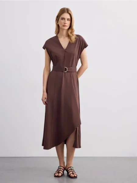 Midi suknelė Mohito ruda
