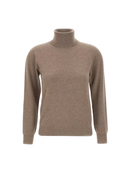 Sweter z golfem Kangra wełniany brązowy