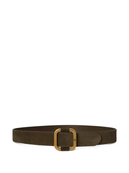 Cu centură curea Lauren Ralph Lauren din piele de căprioară cu cataramă verde
