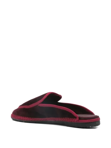 Papuci tip mules Flabelus roșu