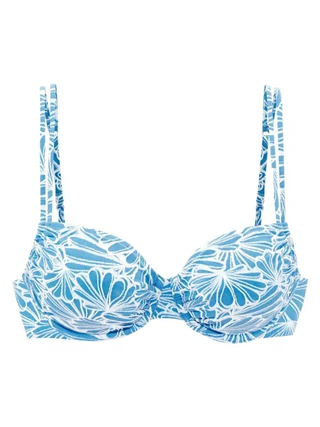 VENICE BEACH Sutien costum de baie azuriu alb