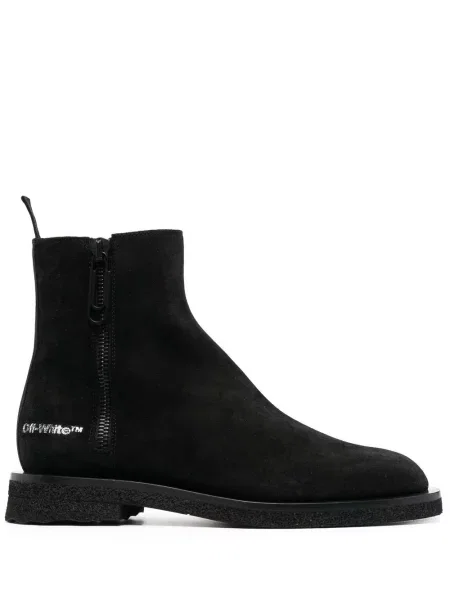 Cizme scurte Off-white cu imagine alb