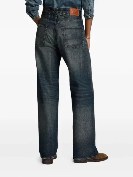 Blugi Ralph Lauren Rrl zdrențuiți albastru