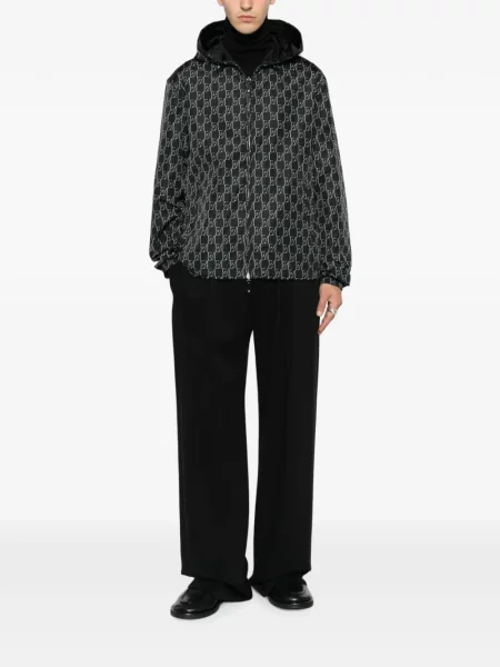 Reversibil geacă Emporio Armani cu imagine negru