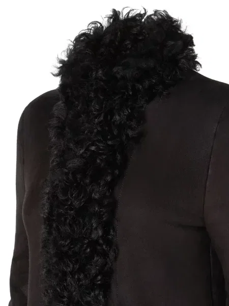 Haină din piele de oaie Fendi din lână merinos negru