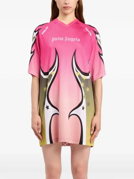Rochie tip cămașă Palm Angels roz