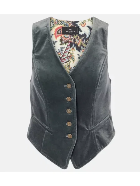 Vestă Etro de catifea albastru