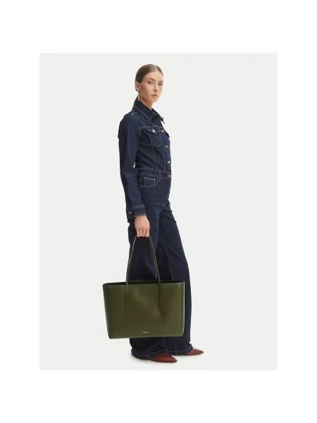 Calvin Klein Дамска чанта Foil Logo Tote W/Pouch зелен