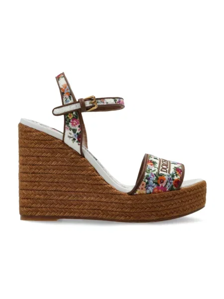 Sandały Dolce And Gabbana na koturnie brązowe