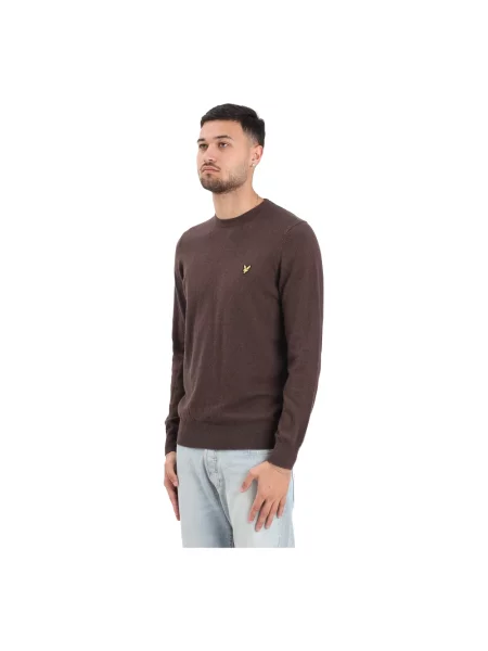 Sweter Lyle & Scott z wełny merino brązowy