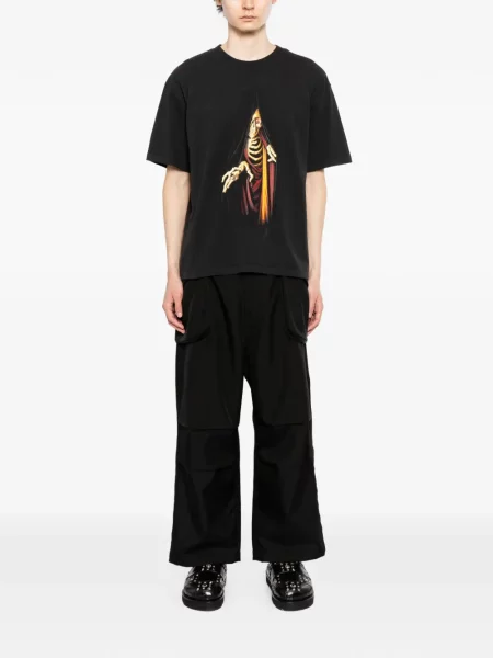 Tricou Melt cu imagine cu decolteu rotund negru