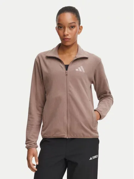 Kurtka Adidas polarowa brązowa