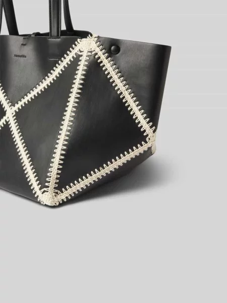 Torba tote z detalem z logo Nanushka czarna
