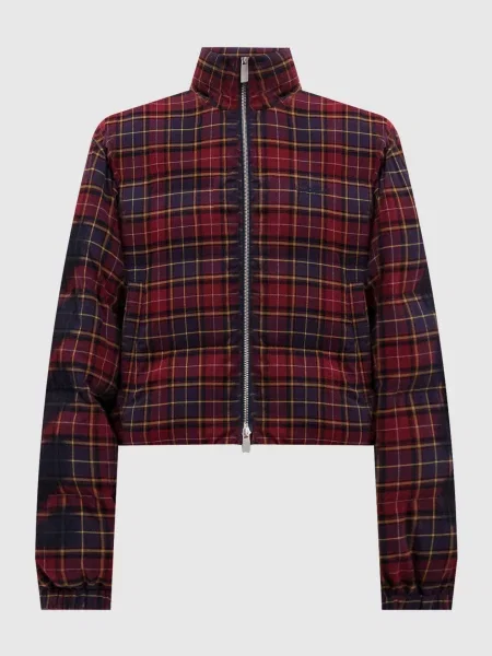 Стьобана куртка в клітинку Off-white бордова