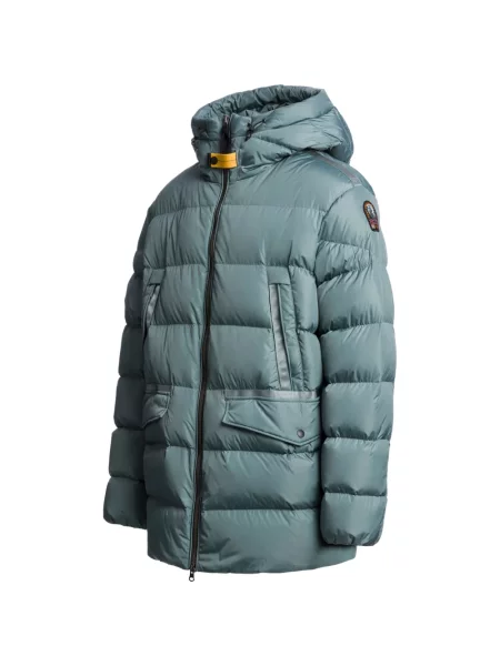 Péřová bunda Parajumpers s kapucí modrá