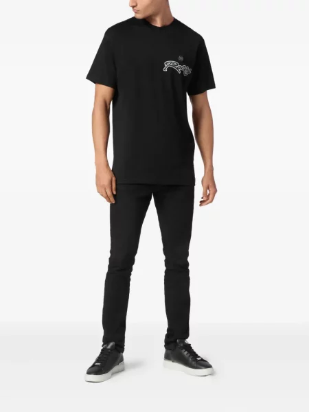 Tricou Philipp Plein cu dungi negru