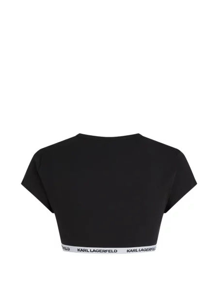 Decupat top Karl Lagerfeld cu autograf negru