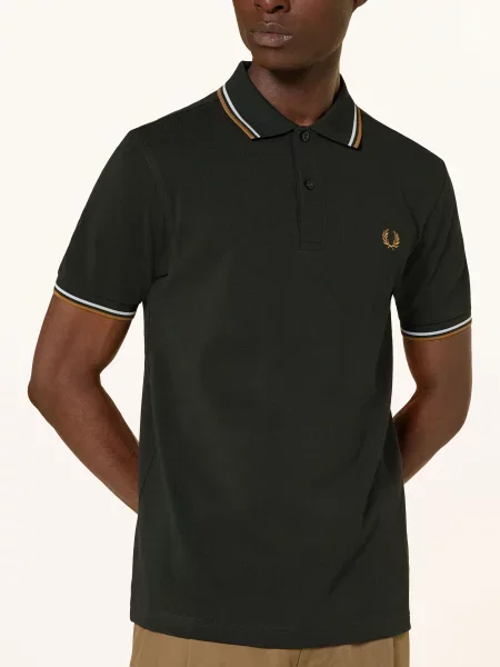 Fred Perry Piqué Polokošile tmavě zelená světle šedá béžová