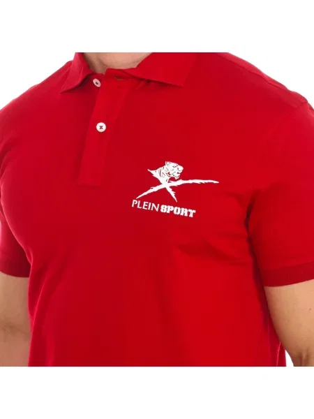 Koszulka polo Plein Sport z krótkim rękawem czerwona