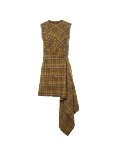 Rochie mini Monse din tweed drapată galben