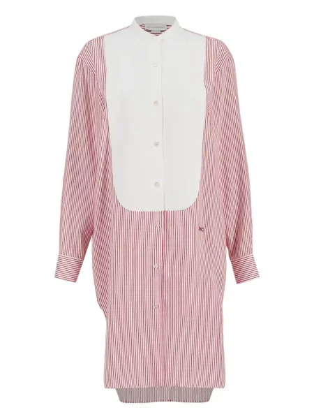 Rochie tip cămașă Stella Mccartney cu dungi de costum roz