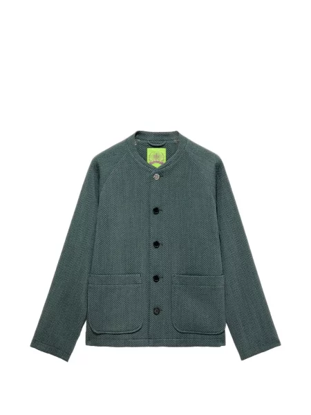 Geacă Shanghai Tang cu model herringbone verde