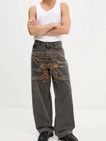 Kavbojke Y/Project EVERGREEN PARIS BEST PATCH JEANS siva