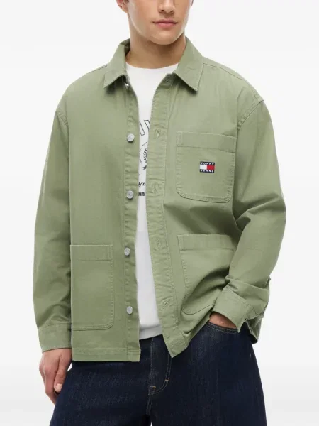 Cămașă Tommy Hilfiger cu autograf verde