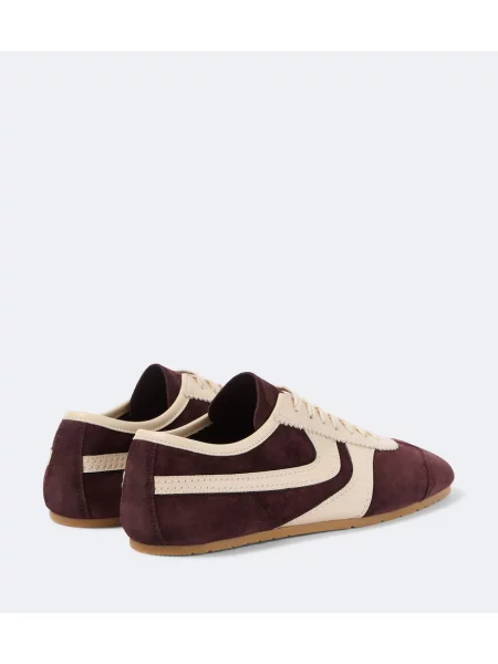 Sneakerși Dries Van Noten din piele de căprioară violet
