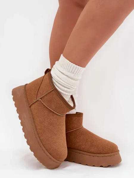 Škornji za sneg Boto s platformo rjava