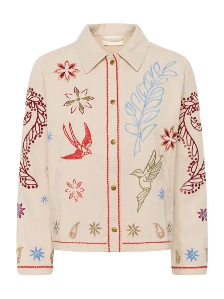 Cream Prehodna jakna CRRosetta greige / oliva burgund rdeča