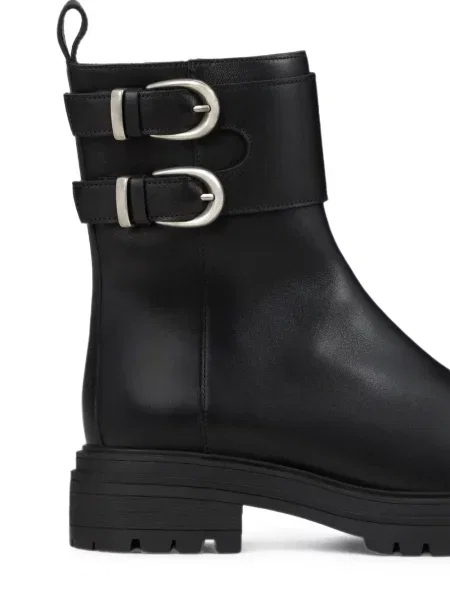Botine Ba&sh din piele cu cataramă negru
