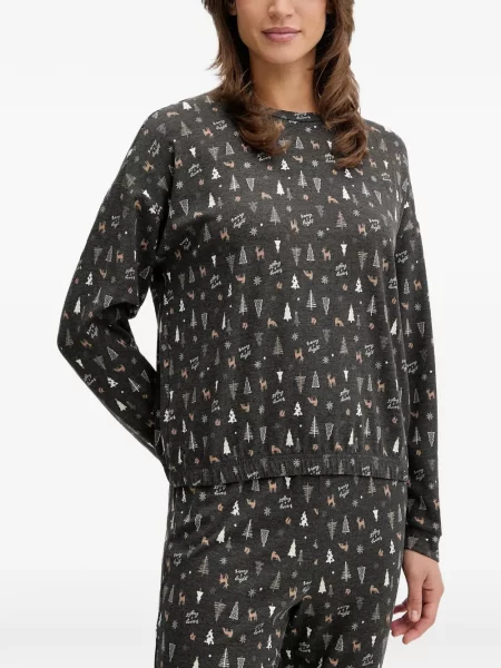 Pijamale Benetton cu imagine negru