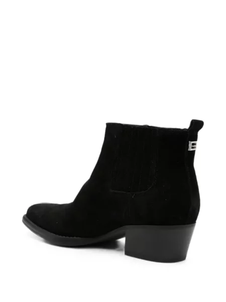 Cizme scurte Guess din piele de căprioară negru