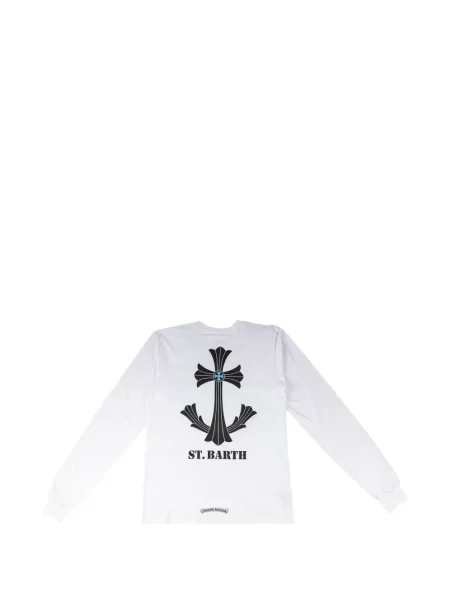 Tricou Chrome Hearts cu motiv cu inimi cu autograf alb