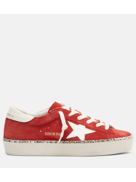Superge Golden Goose Hi Star iz semiša rdeča