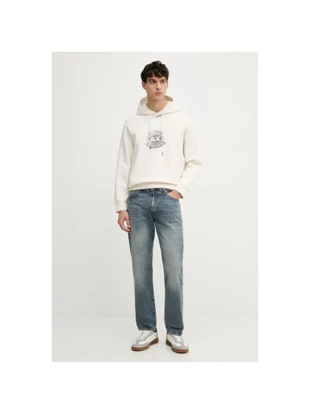 Jeansy straight leg Armani Exchange niebieskie