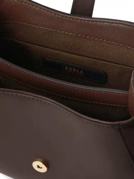 Geantă Furla din piele cu cataramă maro