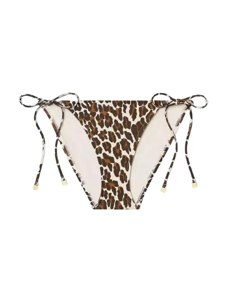 Bikini Tory Burch z nadrukiem ze sznurkiem brązowe