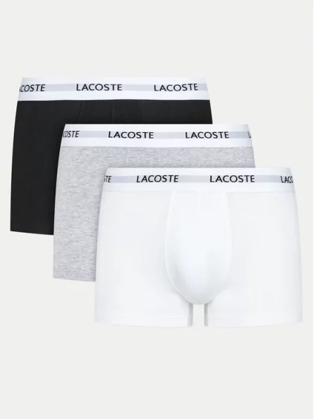 Труси Lacoste 3 пари black/white/silver chine білі