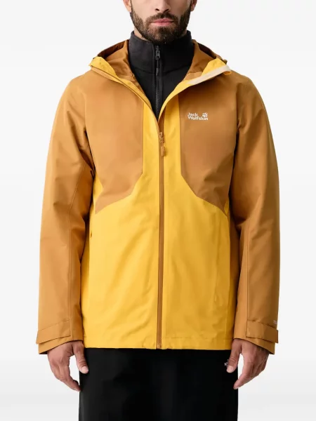 Geacă Jack Wolfskin cu glugă galben