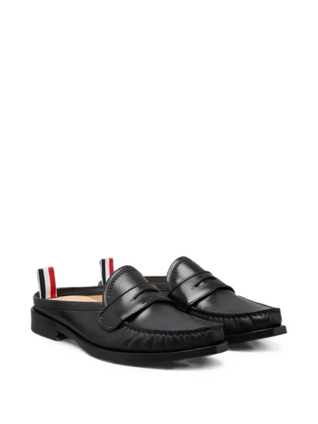Papuci tip mules Thom Browne din piele negru