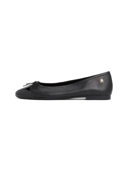Tommy Hilfiger Balerini Patent Toe-Cap negru