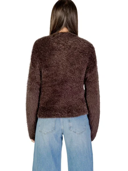 Pulover Only cu mâneci lungi lung maro