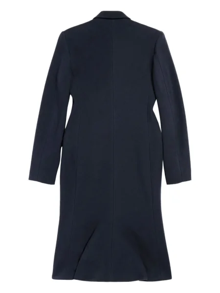 Vlněný dvouřadý kabát Balenciaga modrý