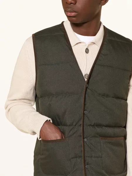 Barbour Prošívaná Vesta Easthill tmavě / tmavě hnědá zelená
