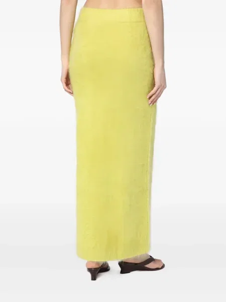 Fusta maxi Soft Goat din cașmir galben