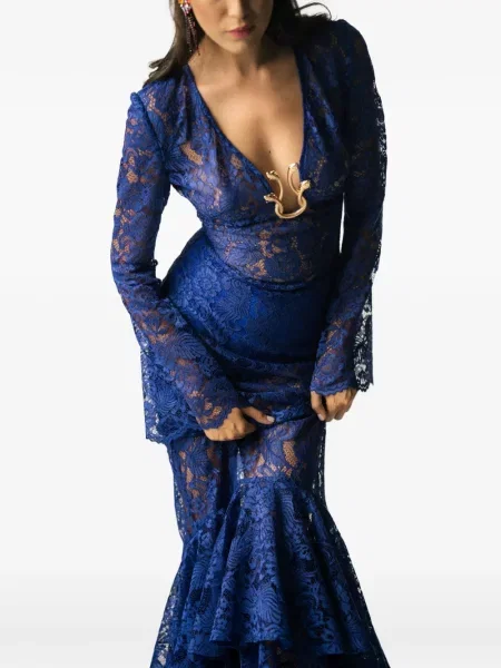 Lung rochie maxi Miau By Clara Rotescu albastru